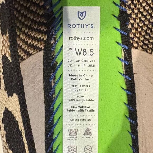 NWT Rothy’s The Flat Size 8.5 Desert Cat Leopard Slip On Shoe - Picture 6 of 6